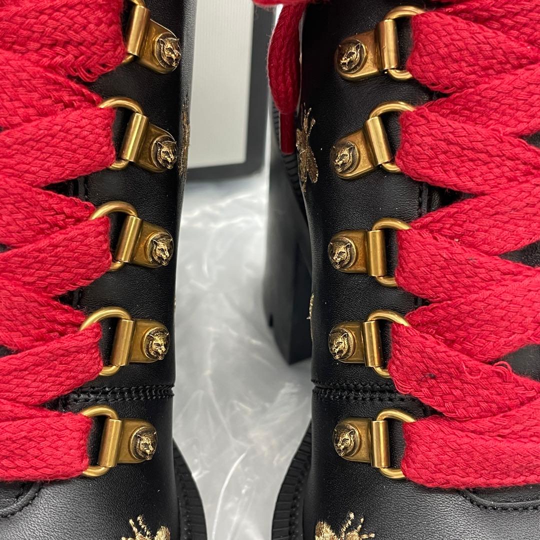 M52】美品 GUCCI グッチ コンバットブーツ ハチ スター レザー - メルカリ