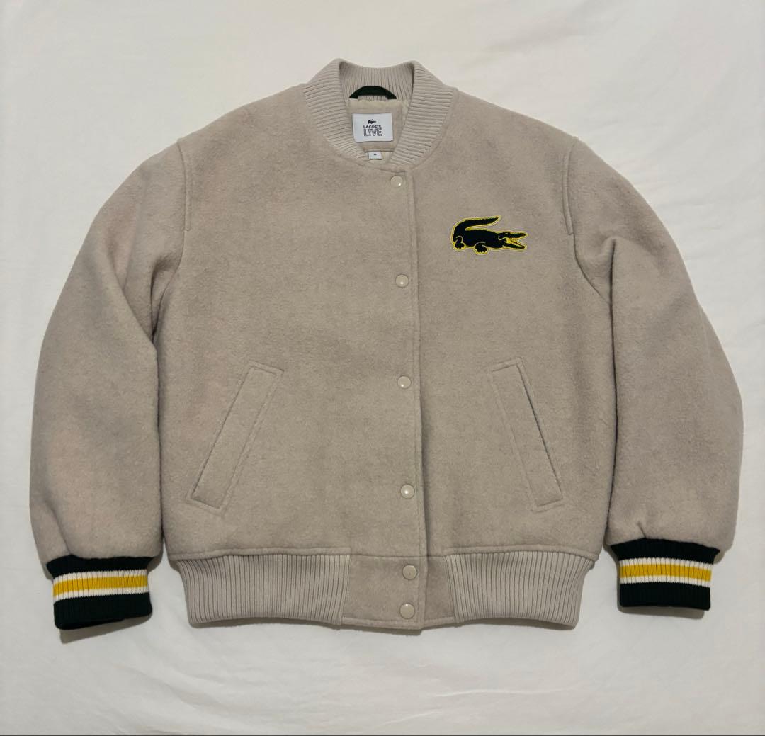 LACOSTE  L!VE　ウールメルトン スタジャン　ラコステライブ LACOSTE L!VE』メルトンウールバーシティジャケット | ラコステ