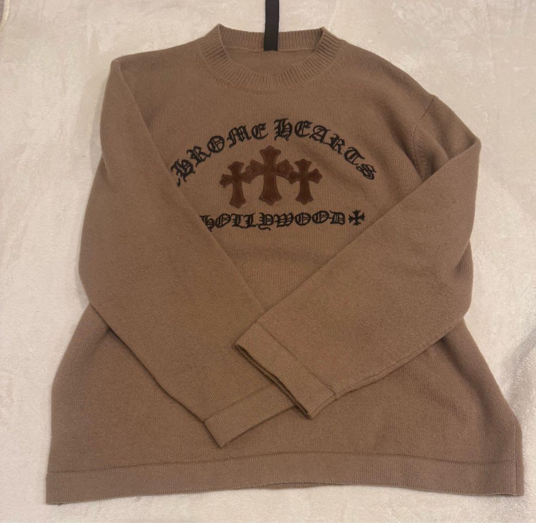 CHROME HEARTS（クロムハーツ）のベージュニットセーター、美品 - メルカリ