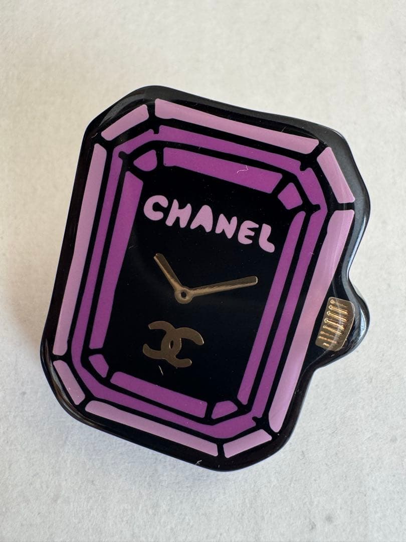 CHANEL 紫 宝石型 時計ブローチ 新品】【未使用品】AW 新作 CHANEL シャネル プルミエール 時計