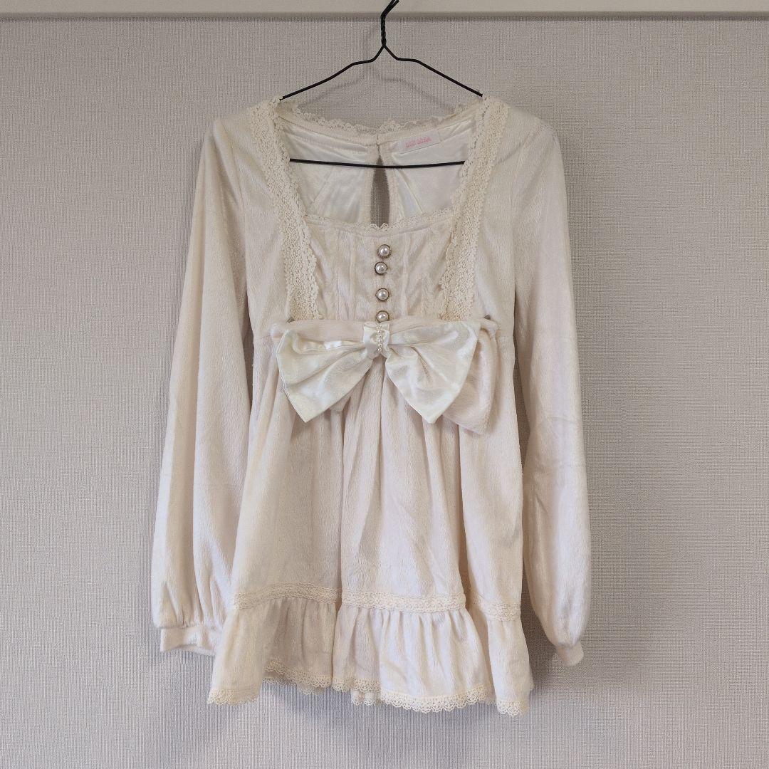 LIZ LISA アイボリー リボン付きワンピース LIZ LISA Official Online Store Girly Fashion｜ Tokyo Kawaii Life