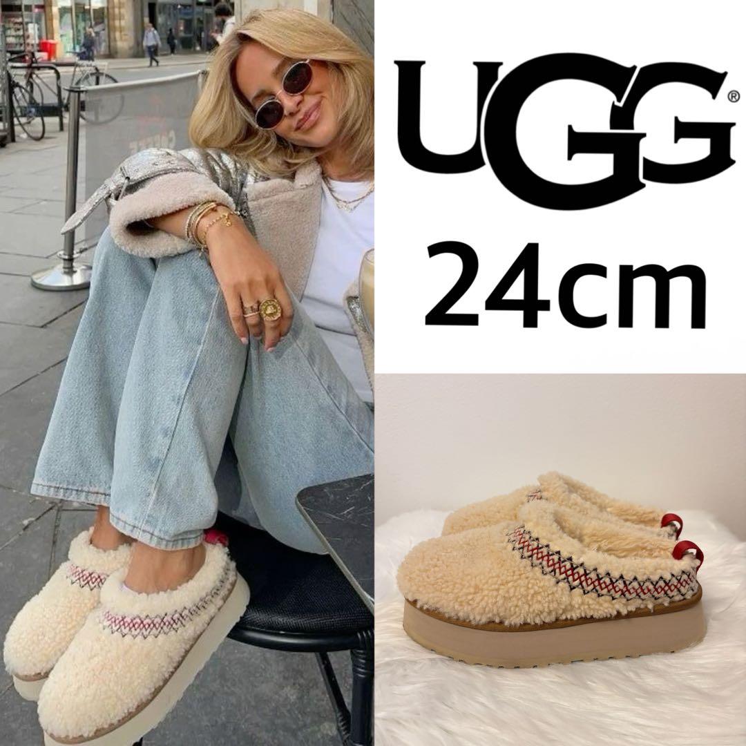 【希少】UGG タズ ヘリテージ ブレイド ムートン 厚底 ベージュ スリッポン 希少】UGG タズ ヘリテージ ブレイド ムートン 厚底 ベージュ スリッポン