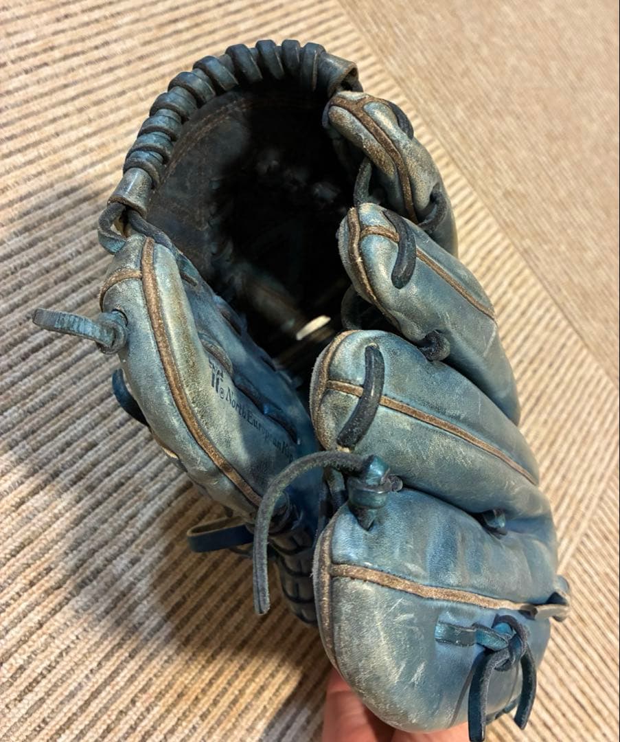 即戦力 ミズノ 野球 硬式 ピッチャーグローブ ブルー 男性使用 1/18取