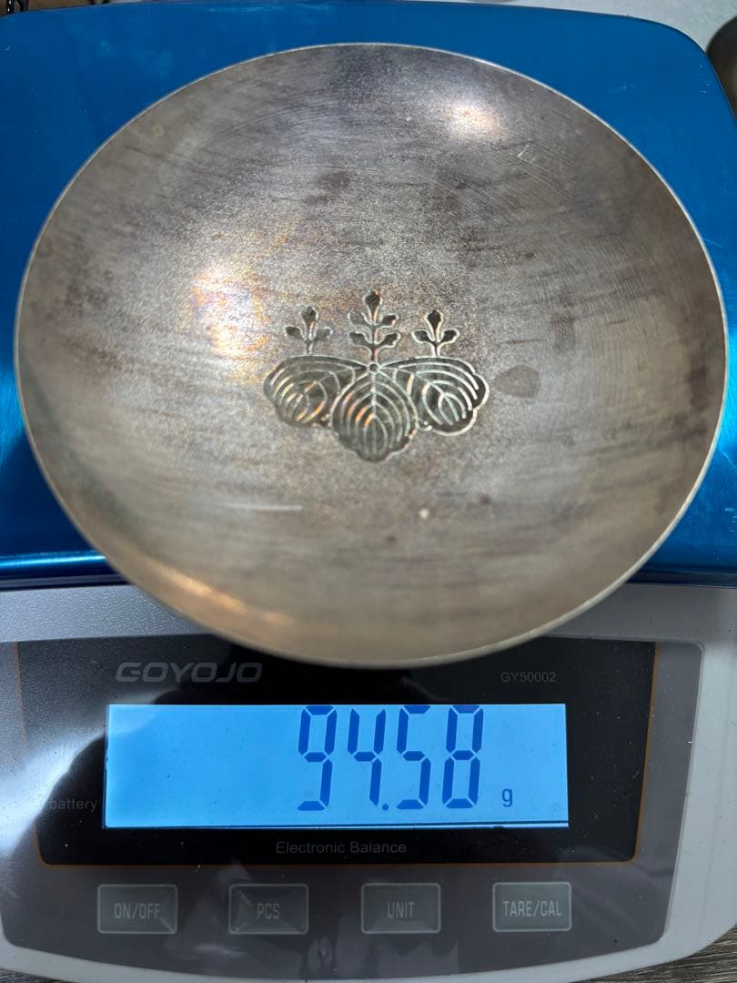 【純銀製】純銀盃94.5g！純銀刻印有り！純銀盃。鋳つぶし用 純銀製】純銀鋳つぶし用 総重量160 6g 全て純銀刻印有り 純銀杯 グラス