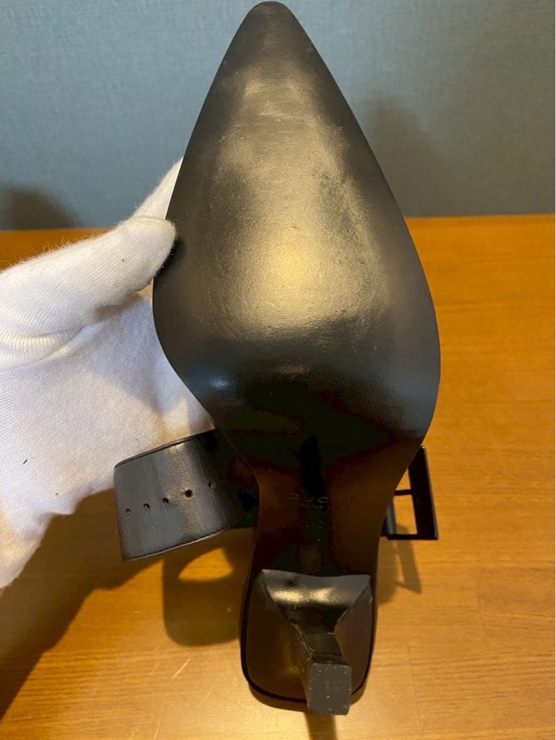 GUCCI グッチ アンクルストラップ ミュール パンプス ピンヒール