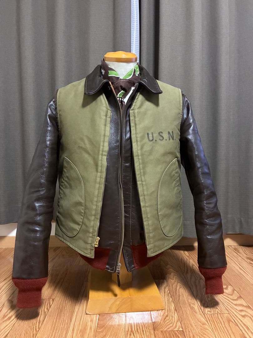 トイズマッコイ U.S.N. デッキベスト アルパカベスト オリーブ - メルカリ