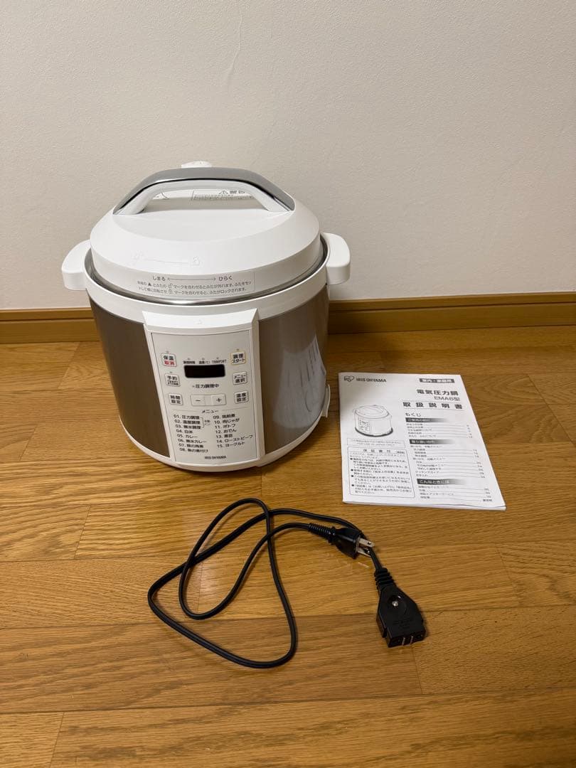 アイリスオーヤマ(IRIS OHYAMA)電気圧力鍋 6L EMA6型 楽天市場】電気圧力鍋 6L アイリスオーヤマ PC-EMA6-W 圧力鍋 電気 鍋