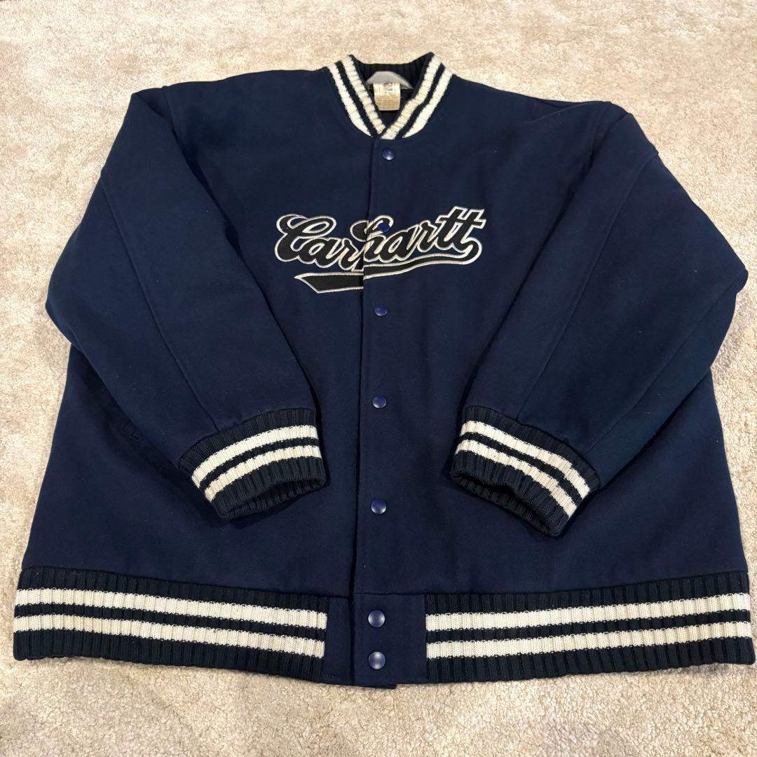 Carhartt ネイビー スタジャン 3L - メルカリ