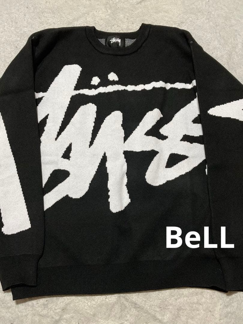 STUSSY ロゴ入り ニットセーター ブラック 男女兼用 Stussy STOCK SWEATER - Black | eBay