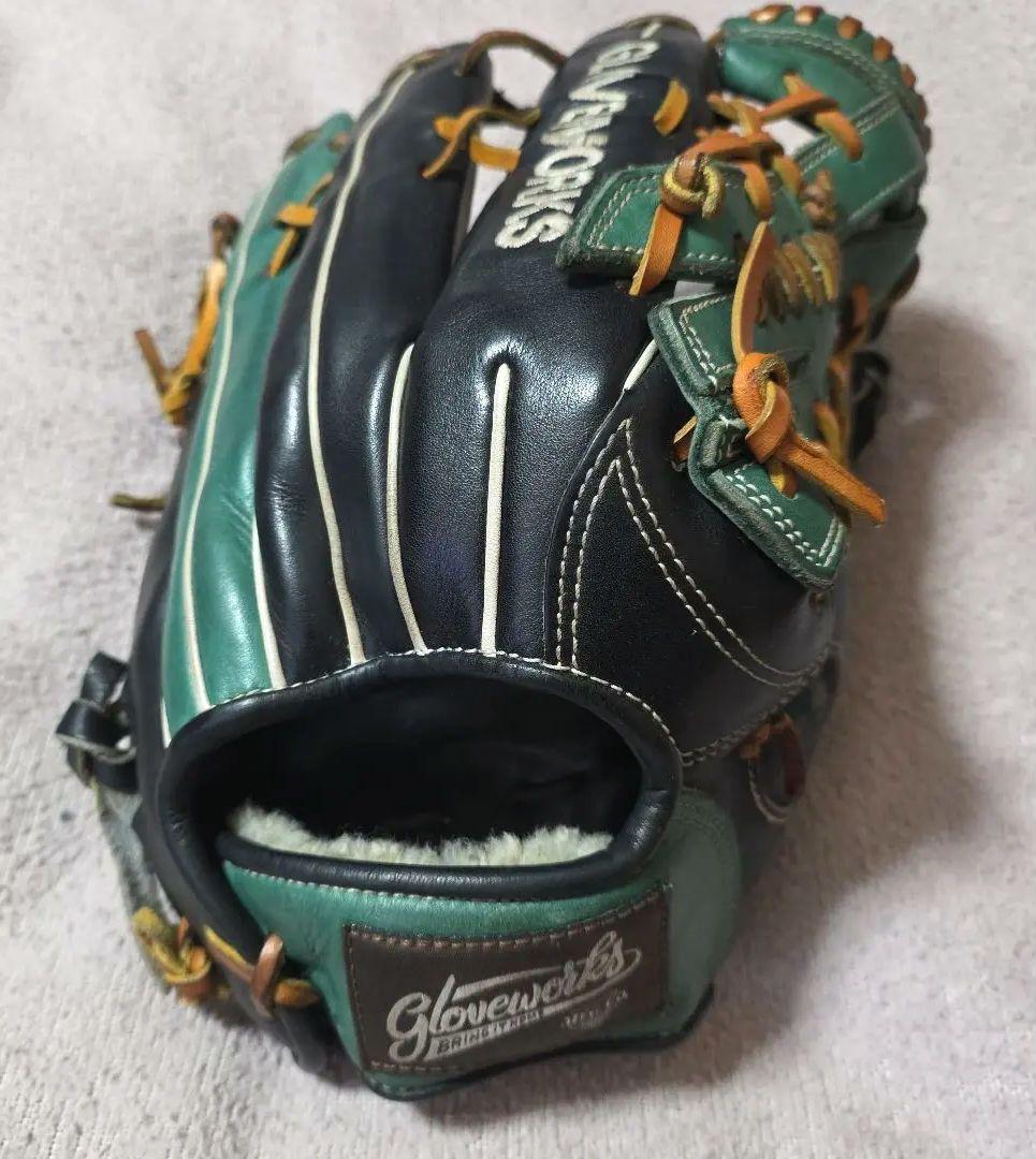 GLOVEWORKS 硬式グローブ 外野 Gloveworks 13.5 Inch Blue Black Outfield Baseball Glove Right Hand