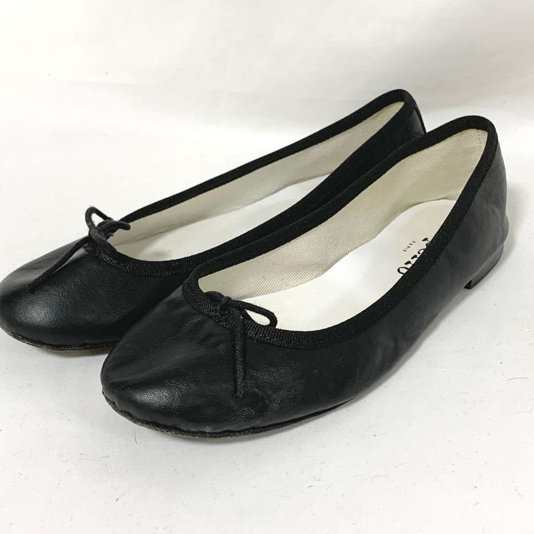 レペット　REPETTO　マノン　MANON　バレエシューズ　フラットシューズ レペット MANON(マノン) レザーバレエシューズ ブラック サイズ39