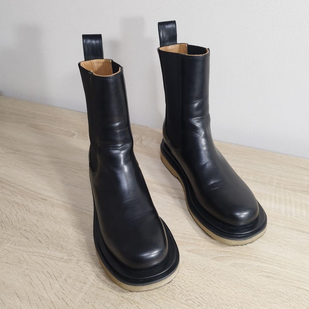 美品 TODAYFUL 厚底サイドゴアブーツ ブラック レザー 24.5cm