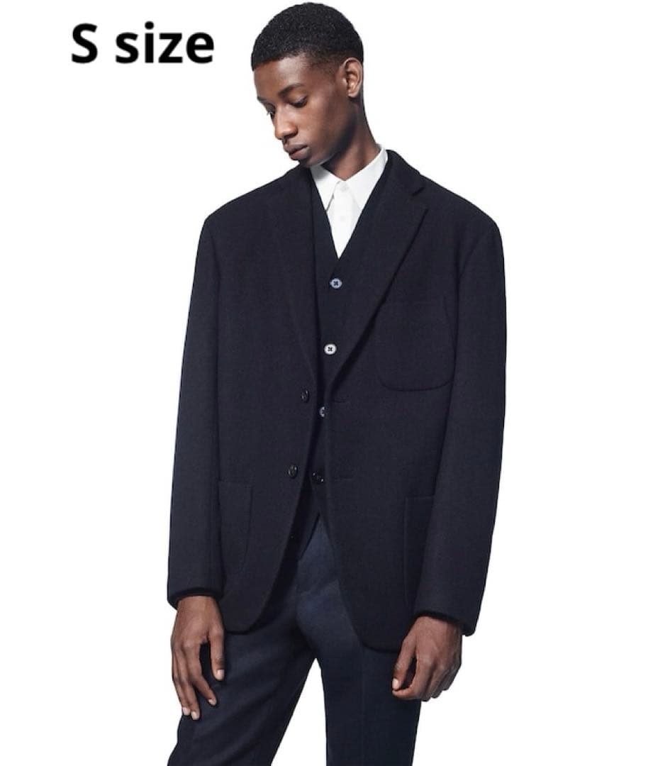 UNIQLO +J ウールブレンドオーバーサイズジャケット ネイビー - メルカリ