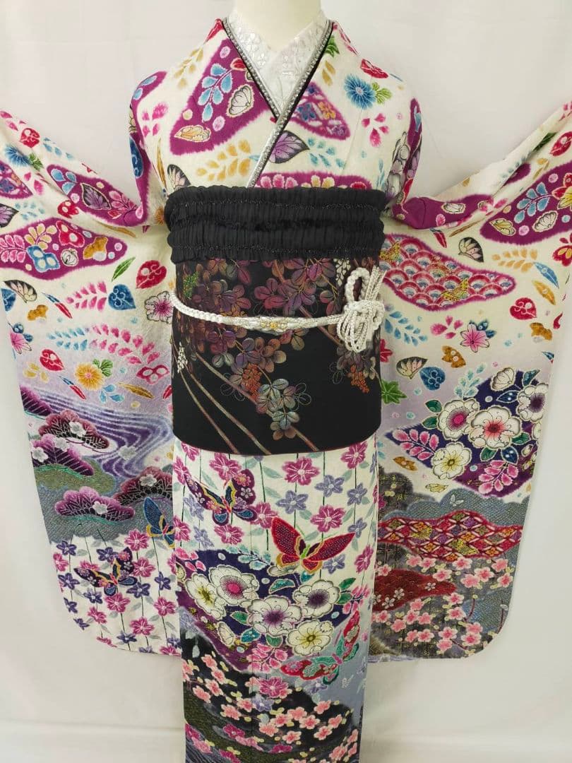 WA-Modern】正絹 辻ヶ花絞り 振袖7点フルセット