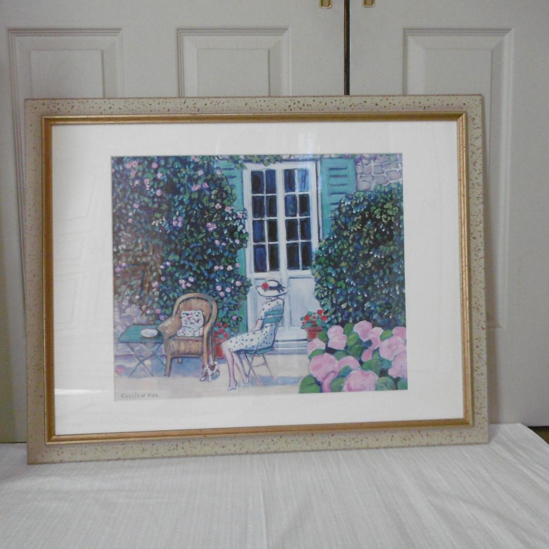 カシニョール 　リトグラフ版画　本人サイン入り ジャン＝ピエール・カシニョール「海の前」リトグラフ 直筆サイン入り