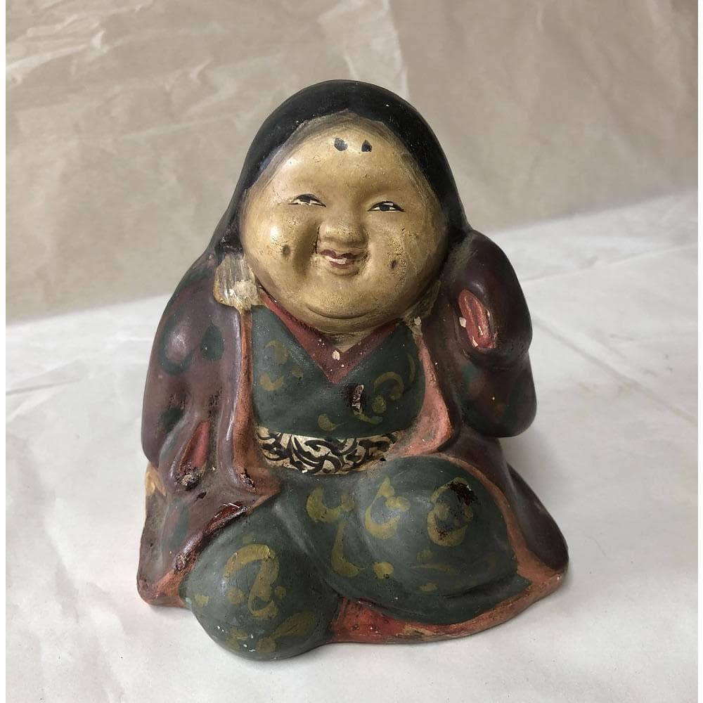 e1491 鵤幸右衛門 お福 高さ14cm 人形屋 幸右衛門 伏見人形 土人形