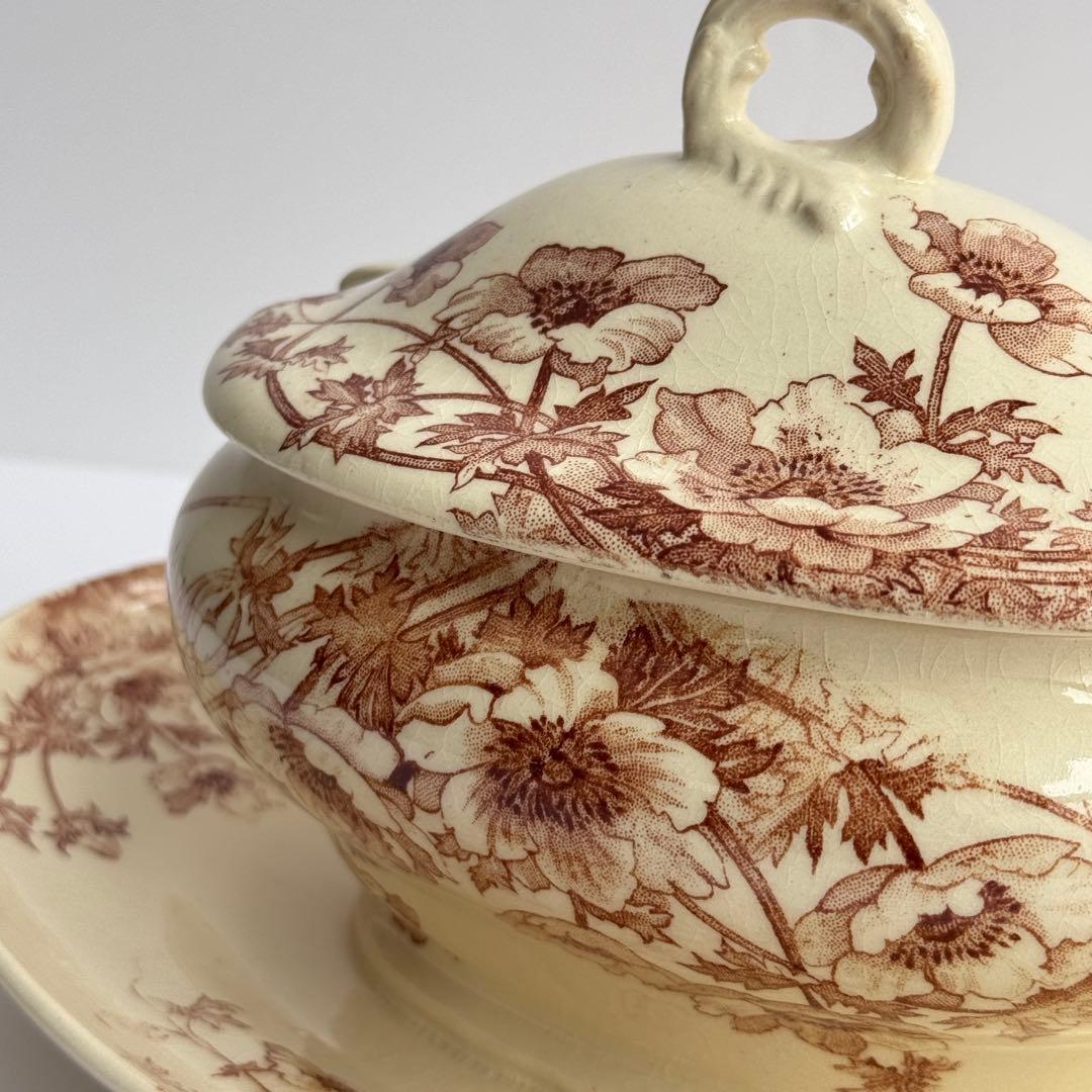 フランスアンティーク Gien ジアン Anemones アネモネ ソーシエール