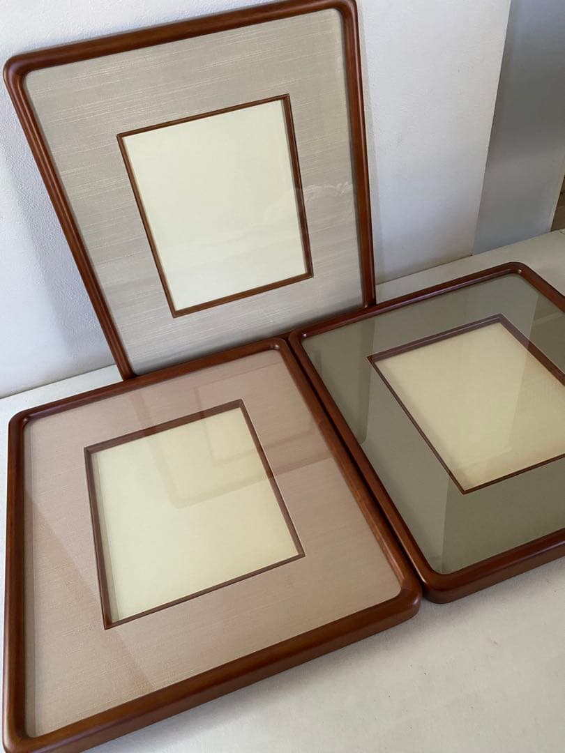 書道額縁　3枚セット　隅丸　色紙額縁　和額　未使用 楽天市場】お買得隅丸額フリー 半切1／3 書道額 隅丸 すみまる 額縁