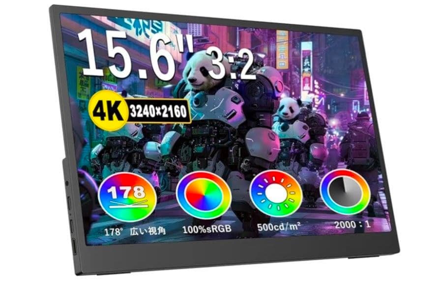15.6インチ 4Kモニター （ケース付き） JAPANNEXT 15.6インチ タッチパネル搭載 4K(3840x2160)解像度 モバイル