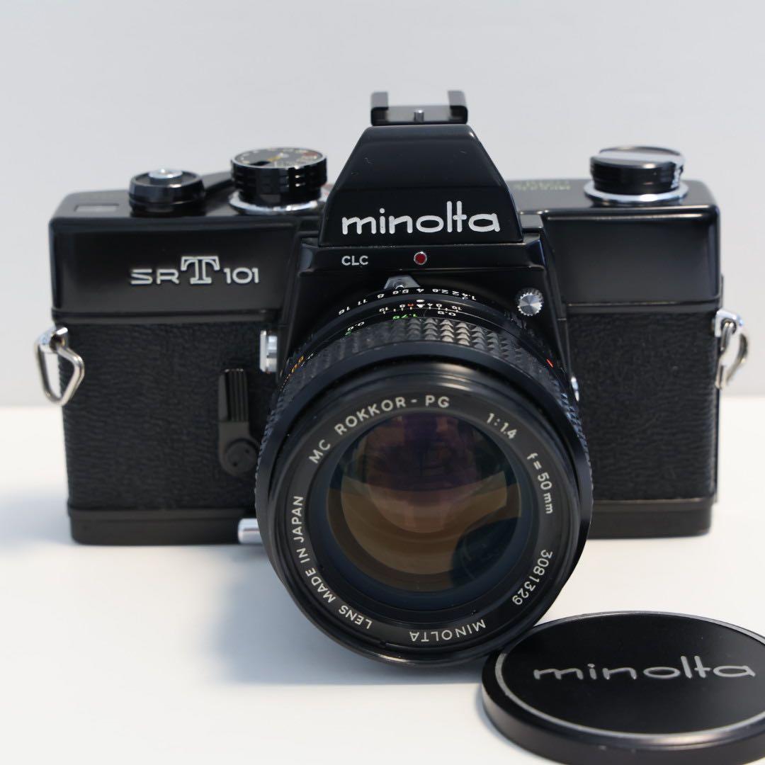 ミノルタSRT101ブラック ボディ フィルムカメラ レンズ付き - メルカリ