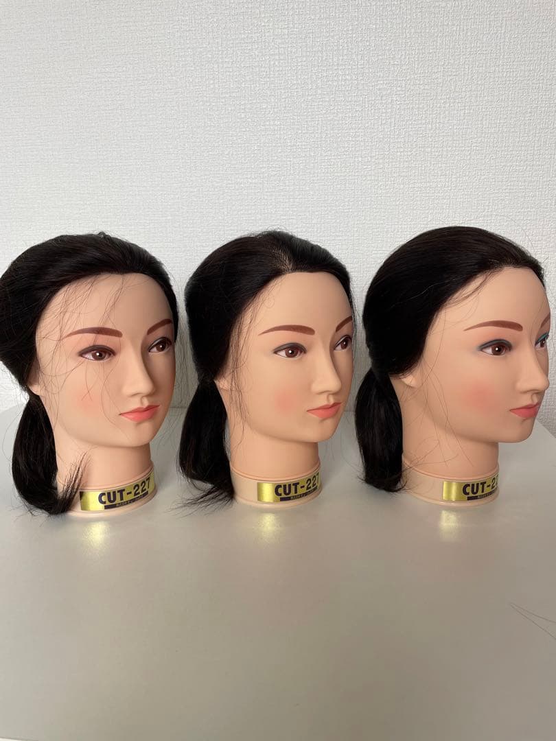 【未使用】美容師国家試験用　ウィッグ　3体セット カットウィッグ 美容師 マイスター 国家試験 練習 美容師国家試験 練習