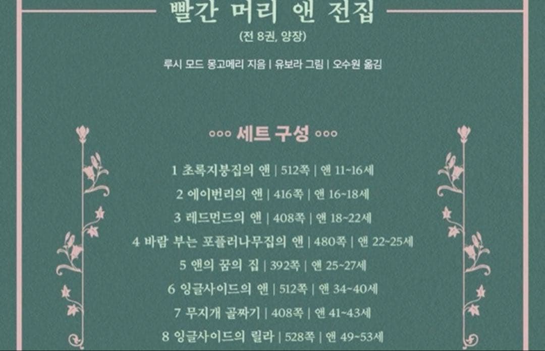 韓国語小説 韓国文学 赤毛のアン全集 韓国語 빨간머리앤 전집 세트