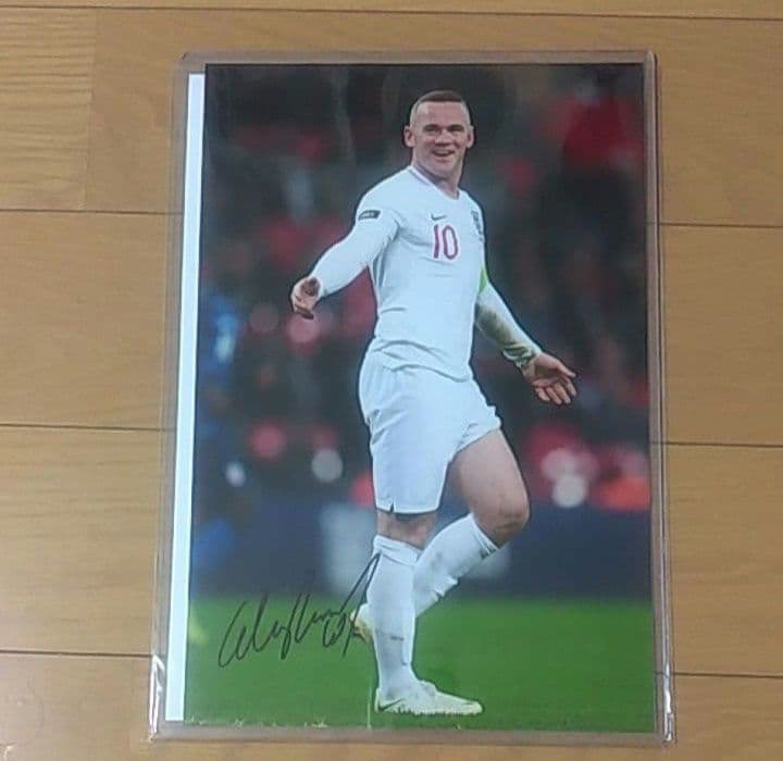 ウェイン・ルーニー(イングランド代表)直筆サイン入りフォト証明書付き