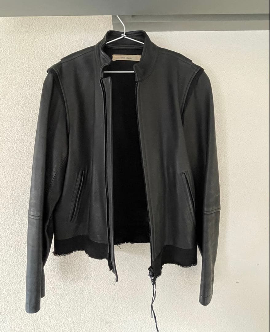 suzuki takayuki レザージャケット　黒革 suzuki takayuki leather moto jacket（スズキタカユキ レザー モト