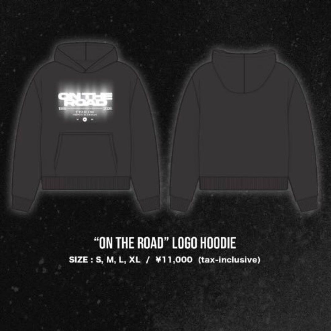 T-Pablow ON THE ROAD logo hoodie パーカー