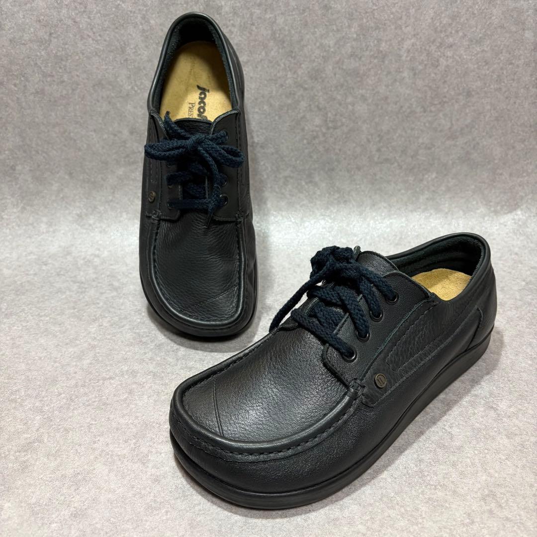 ヤコフォーム コンフォート レザーシューズ ブラック 外反母趾 外反母趾に優しい ヤコフォーム 395 エルクレザー（へら鹿）モデル