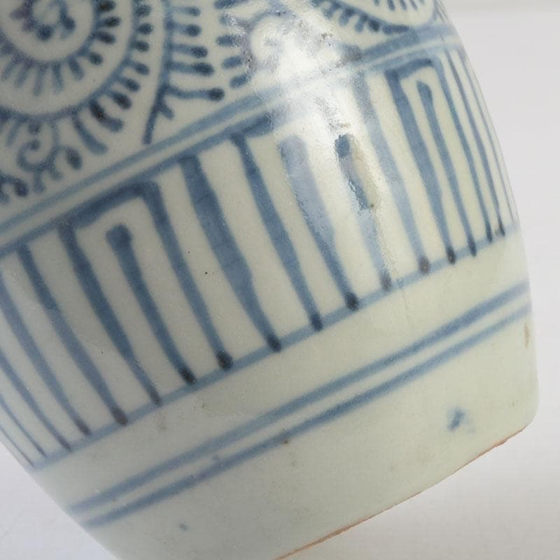 伊万里焼 古伊万里 染付 蛸唐草文 徳利 一輪挿 花生 V 9710