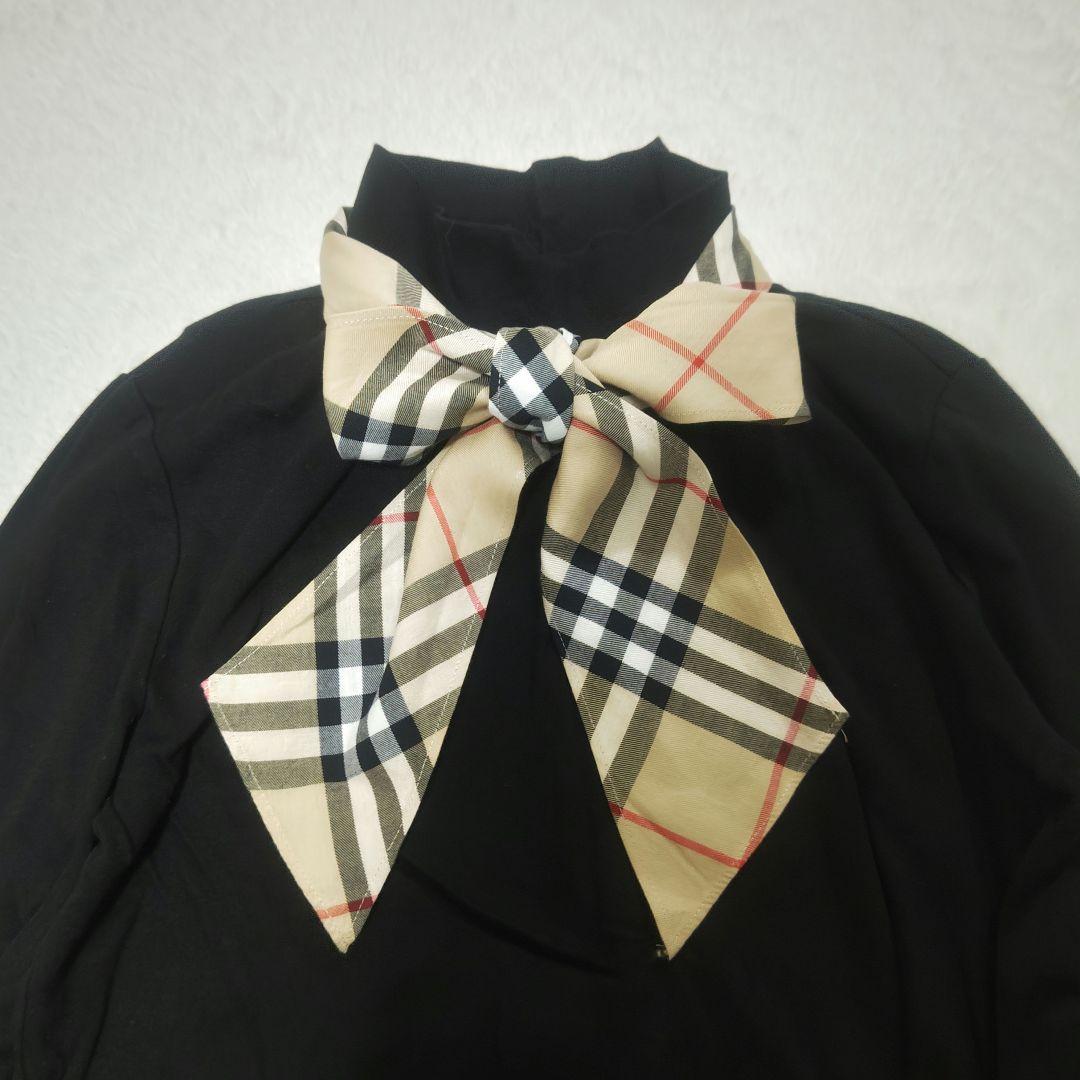 バーバリーブルーレーベル ボウタイ リボン 長袖 ノバチェック