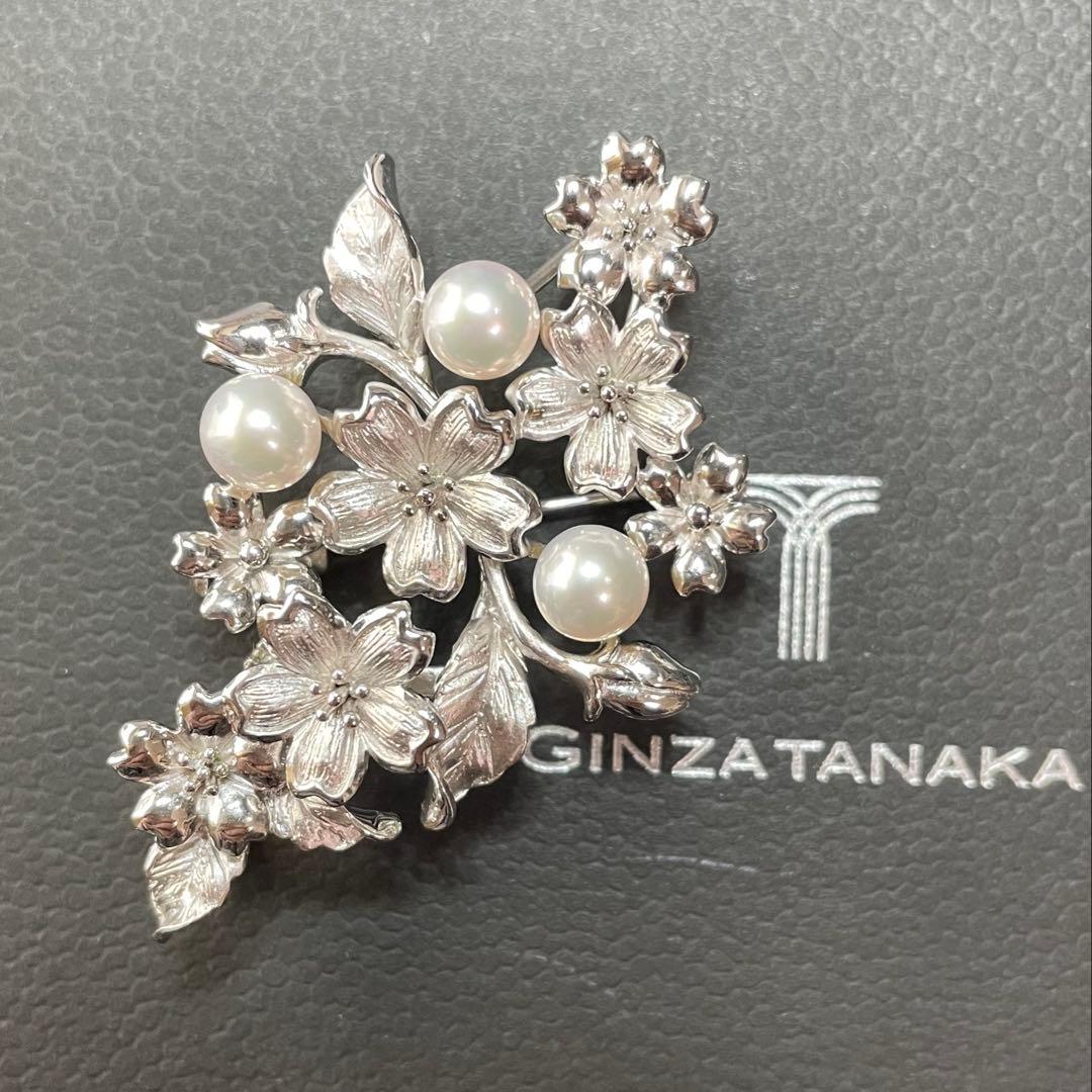 GINZA TANAKA パールブローチ 入学式 あこや真珠 検索用-ミキモト
