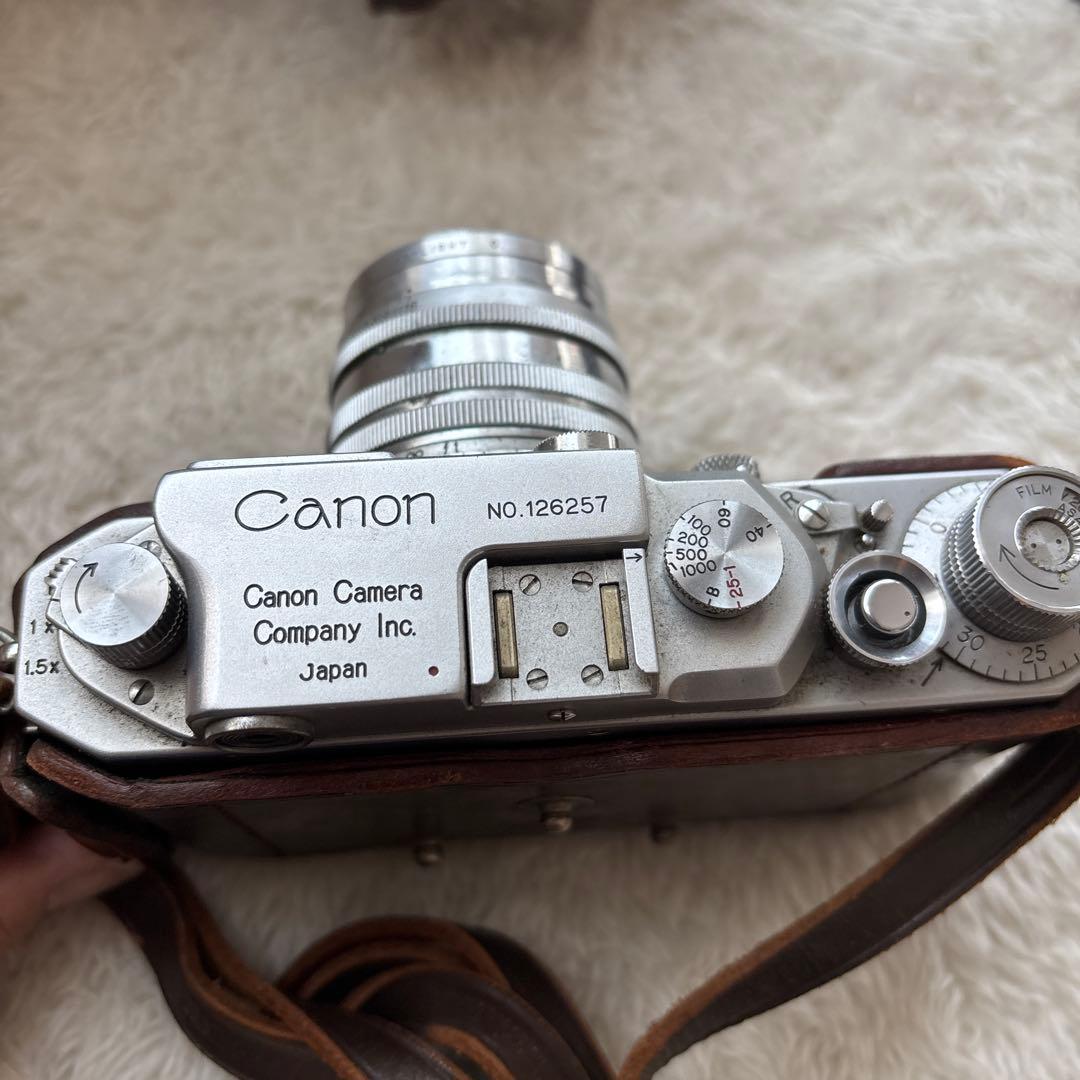 Canon フィルムカメラ 126257 レザーケース付き 昭和レトロ ジャンク