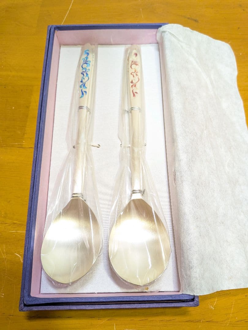 韓国　銀800　スプーン　お箸セット　ペア　未使用 楽天市場】H.JIN 蝶 銀 箸スプーンペアセット カトラリーセット 鶴