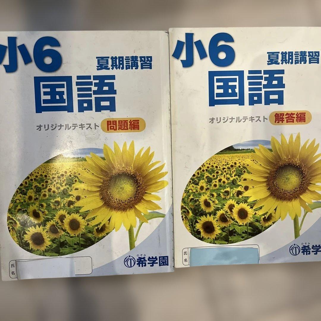 小6 算数・理科 国語 希学園夏季講習オリジナルテキスト セット - メルカリ