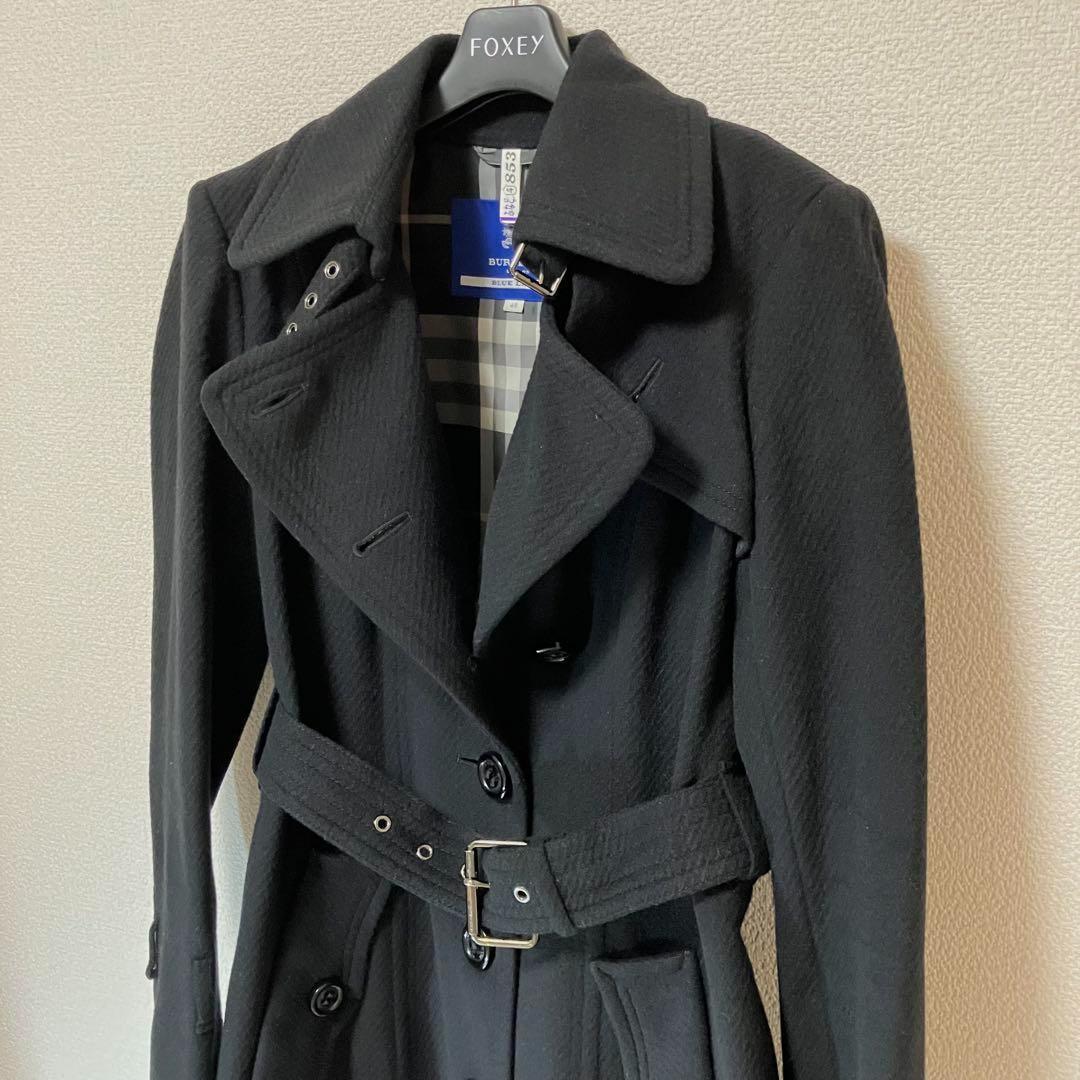 バーバリー ブルーレーベル ウールコート ￼きれいめ アンゴラ混 刻印