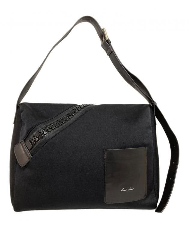 【サンタ】カワカワ ビッグファスナー ショルダーバッグ ナイロン 096bk-logo.jpg