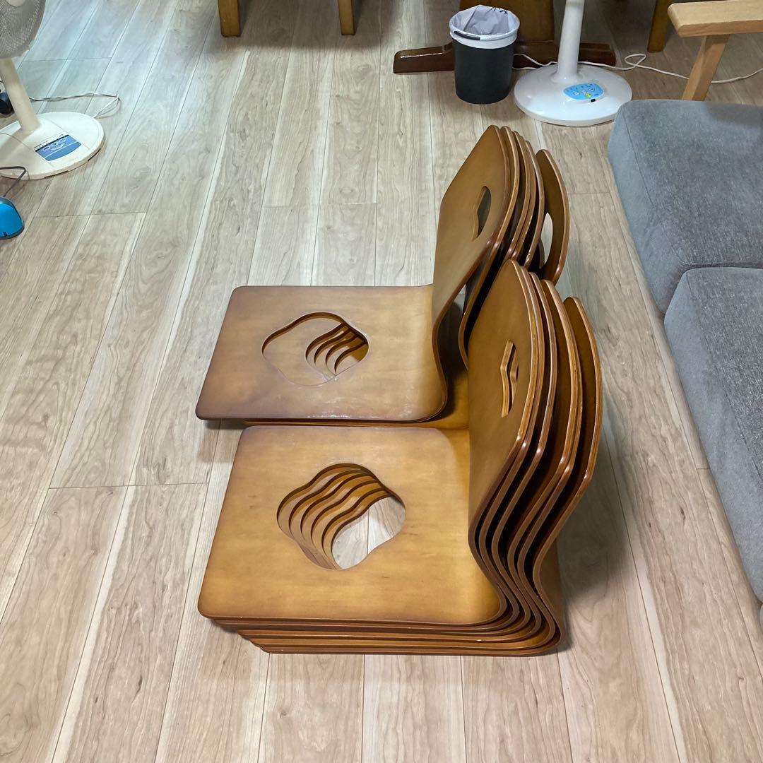 まとめ売り 木製座椅子 12脚セット 曲げ座椅子 和座椅