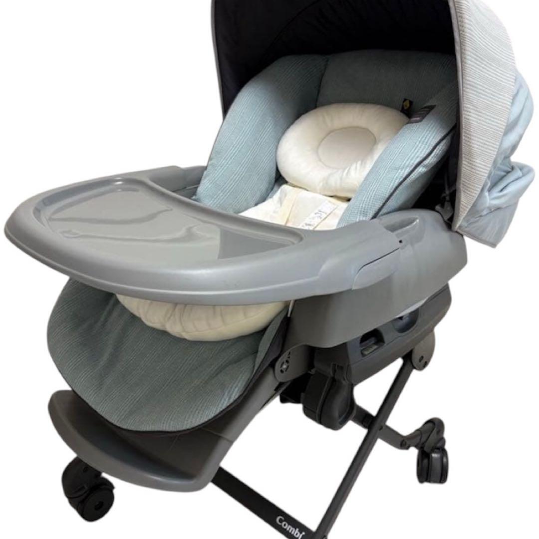 【超美品】★コンビネムリラオートBEDiスリープシェル 幌付き Combi（コンビ） ホワイトレーベル ネムリラ AUTO SWING BEDi Long