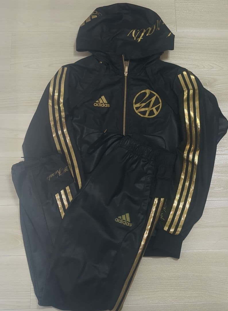 アディダス 上下 ジャージ 24karats コラボ ブラック×ゴールド - メルカリ