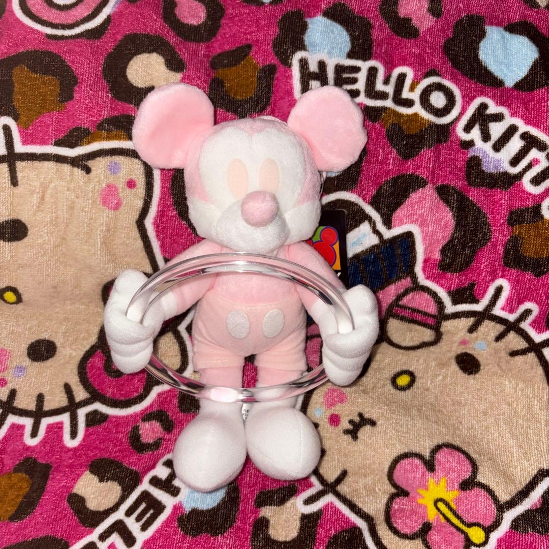 ディズニー ミッキーマウス ぬいぐるみタオル掛け ピンク - メルカリ