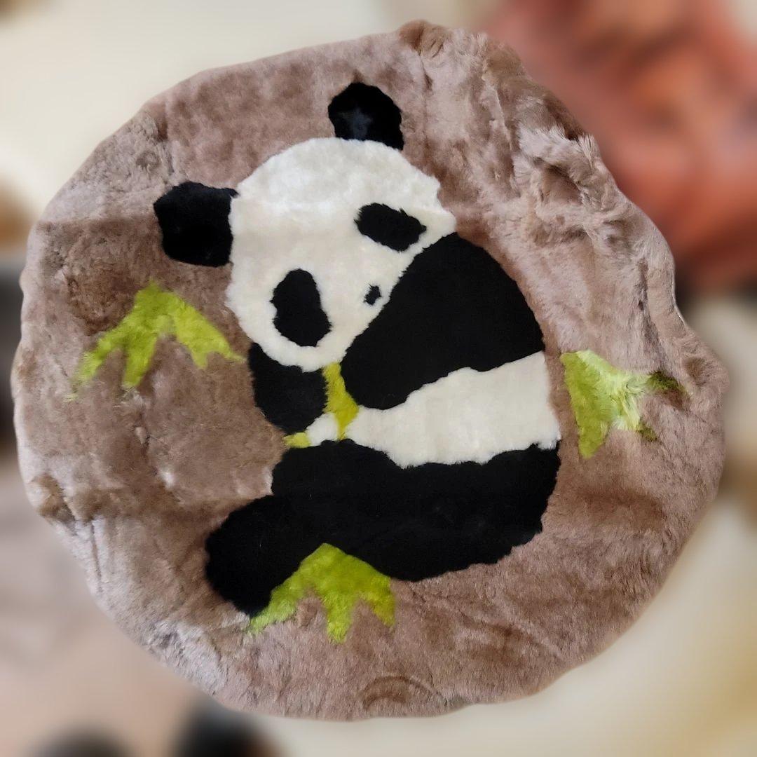 ご契約済みです！ 3枚 ムートンラグマット パンダ座布団ヴィンテージ