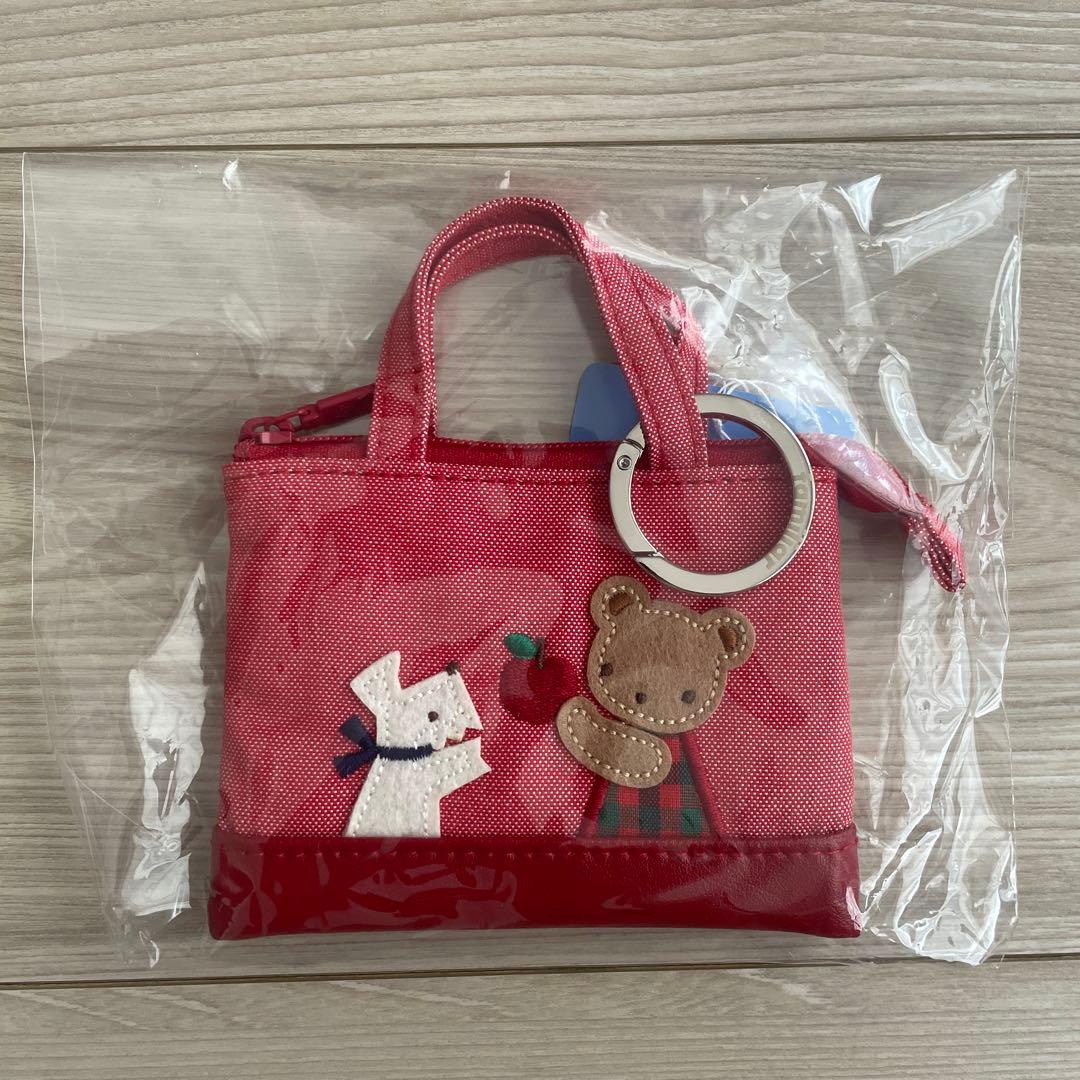 新品未開封】ファミリア ミニデニムバッグ 赤 familiar チャーム