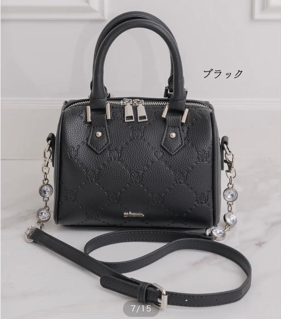 pium ピウム モノグラムミニボストンバッグ ブラック piumモノグラムミニボストンバッグ