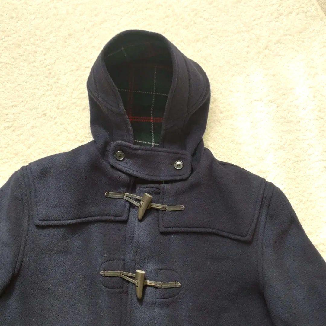 グローバーオール ダッフルコート チェック柄 英国製 L ネイビー 濃紺