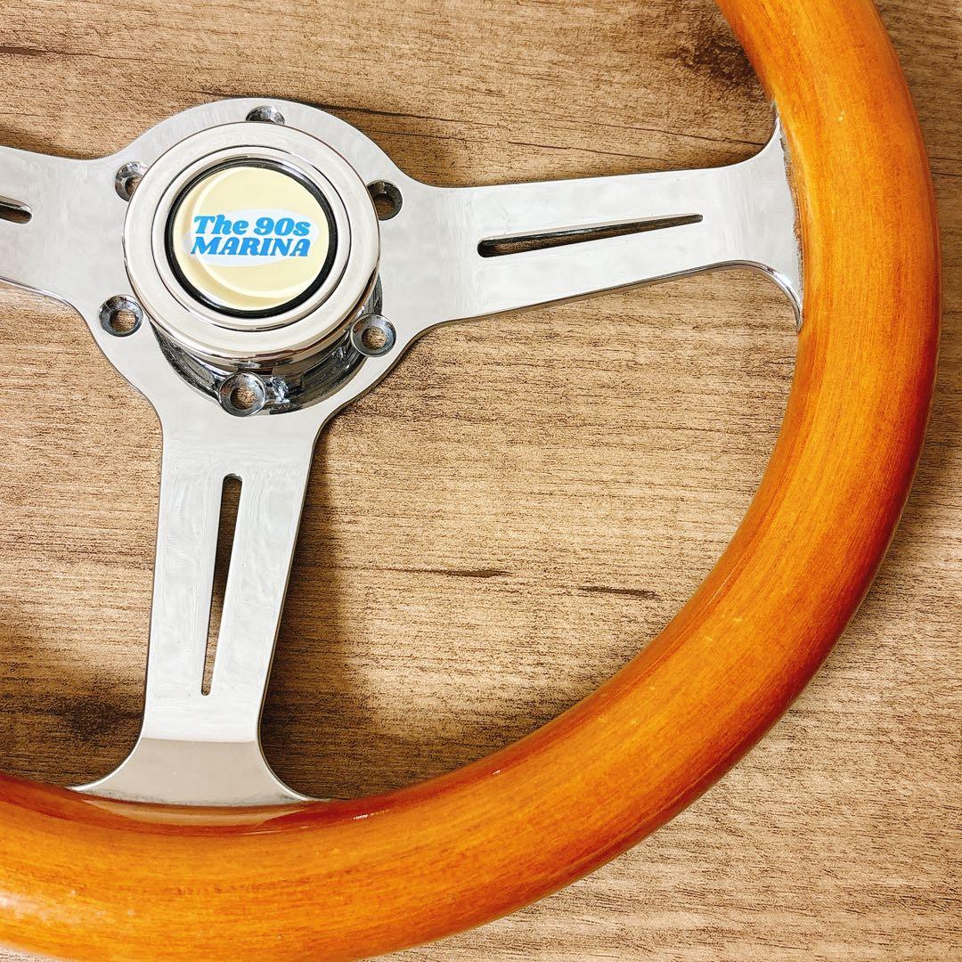 希少当時物ウッドハンドルウッドステアリング33cm 旧車USDM