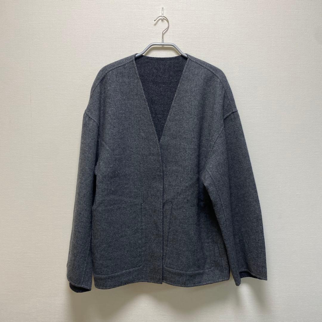 デプレ ライトダブルフェイスシャギー ノーカラージャケット36 - メルカリ