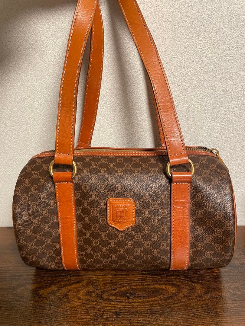 【CELINE】セリーヌ ヴィンテージ マカダム ハンドバッグ オールドセリーヌ CELINE セリーヌ マカダム フロントベルト フラップ ショルダーバッグ