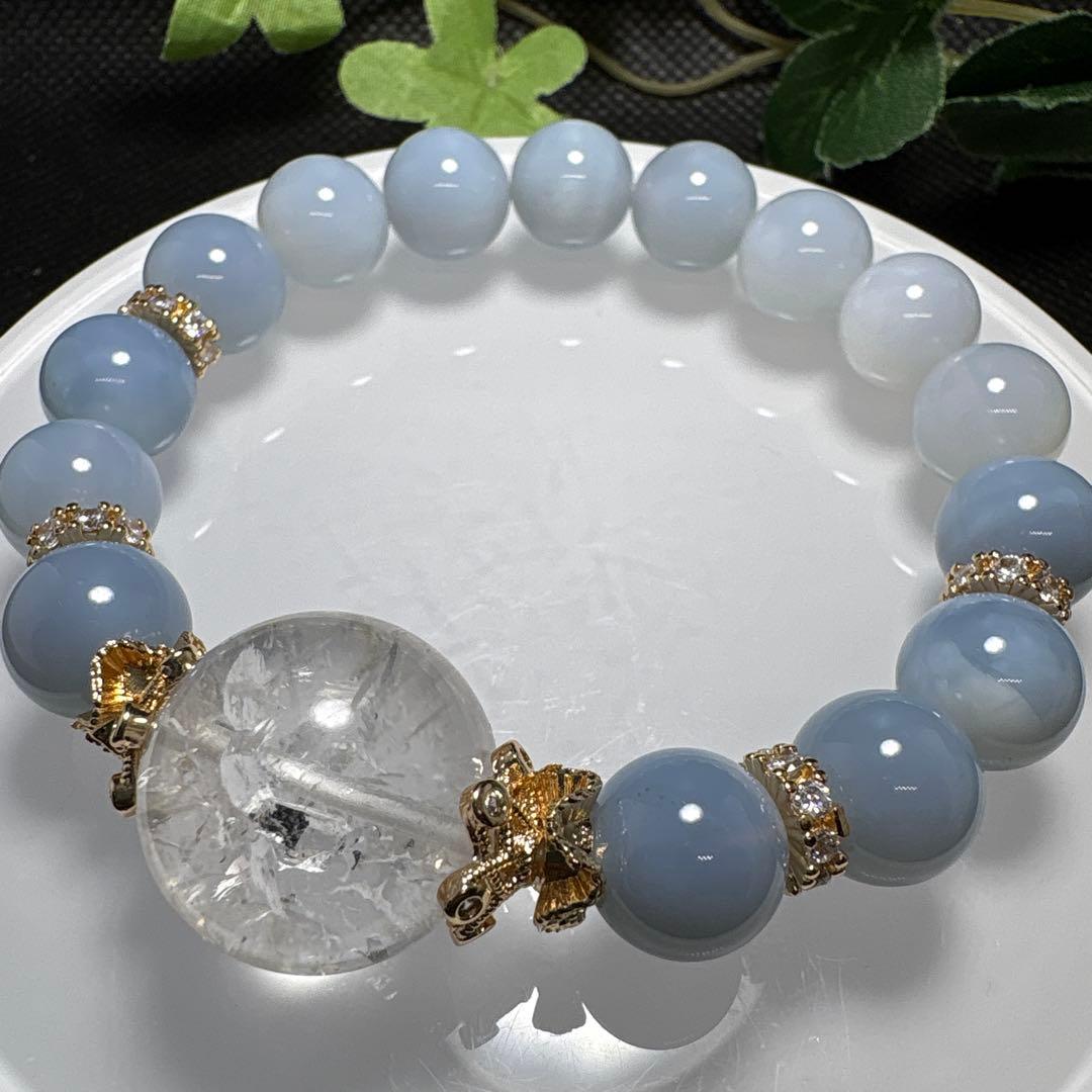水入水晶　虹　ブルーオパール　ブレスレット ブルーオパールのブレスレット【9.5mm】｜パワーストーンの通販サイト